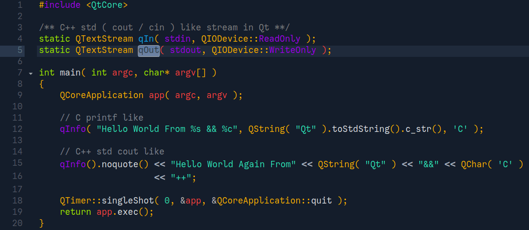 Hacky - QtCreator Syntax color theme