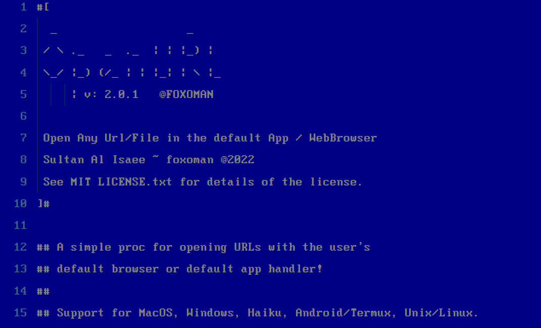 openUrl Nim Package to open a url in the default app